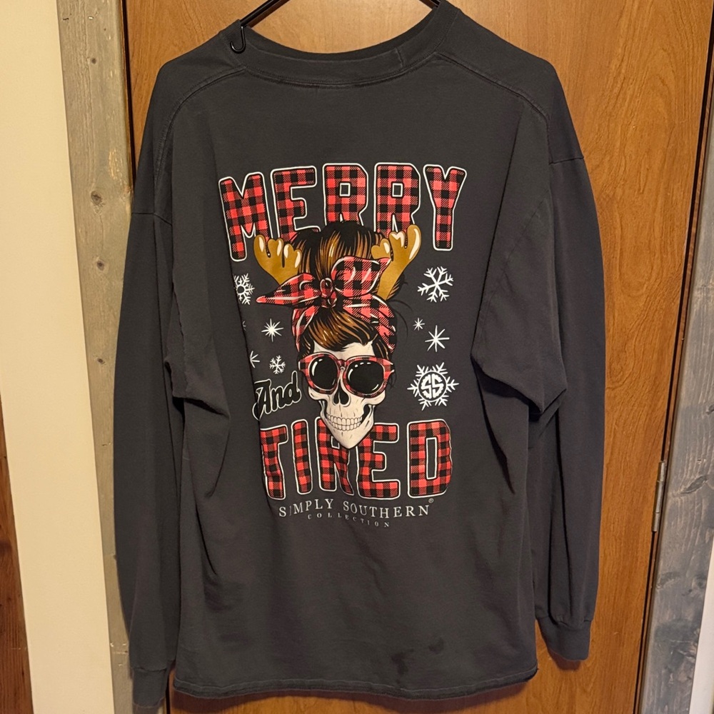 Simply Southern Black Long Sleeve with Festive Skull Design
